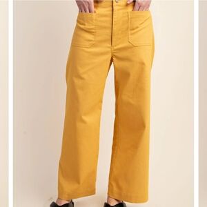 Bagatelle Yellow High Rise Wide Leg Cropped Pants Size 6